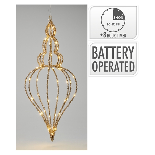 Ornament s LED svetlom a časovačom na zavesenie