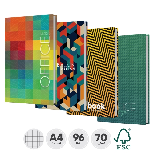 Hard Cover Notebook A4 - 96sheets square