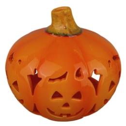 Svietnik tekvica keramický Halloween 15 x 14 cm, oranžový Svietnik tekvica keramický Halloween 15 x 14 cm, oranžový