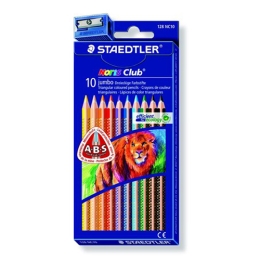 Colored pencils, triangular, thick, STAEDTLER "Noris Club, 10 different colors