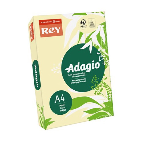 Kopírovací papier, farebný, A4, 80 g, REY "Adagio", pastelovo žltý