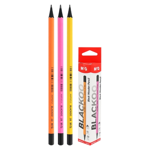 Graphite pencil M&G BLACKOO 2B hexagonal (price is for 1 piece)