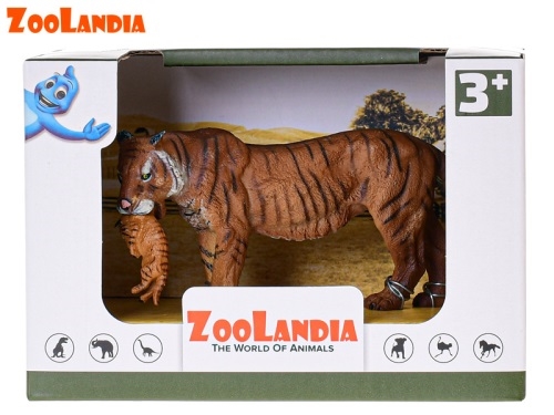 15cm plastic tigress with cub in OTB