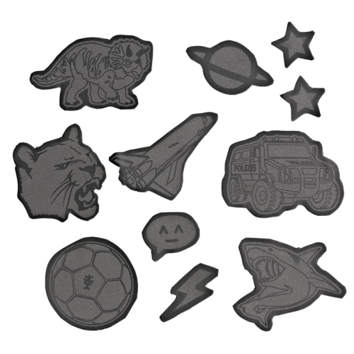 Step by Step reflective stickers, black