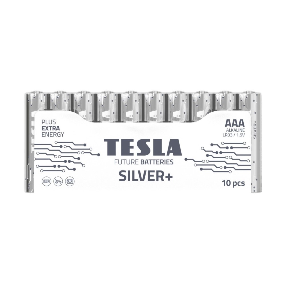 Batéria alkalická TESLA Silver+ AAA 1,5V - 10ks