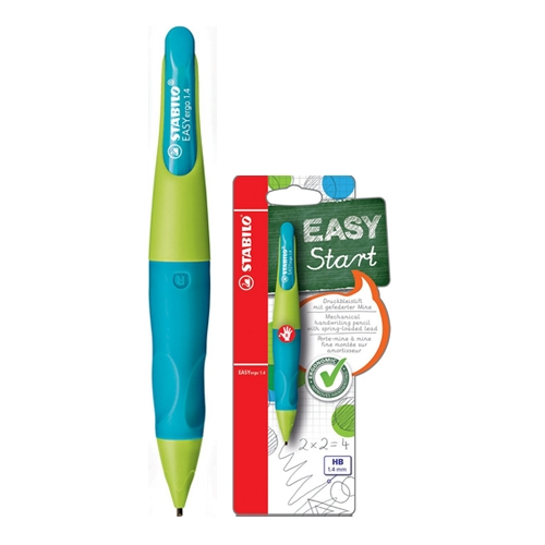STABILO EASYergo micropencil, HB, 1.4 mm, for right-handed people, blue-green