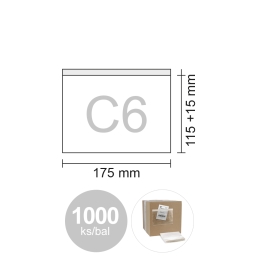 C6 transport envelope 175x115+15 mm, pack/1000 pcs.