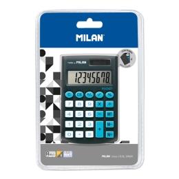 Calculator MILAN pocket 8-digit Touch black - blister (1)