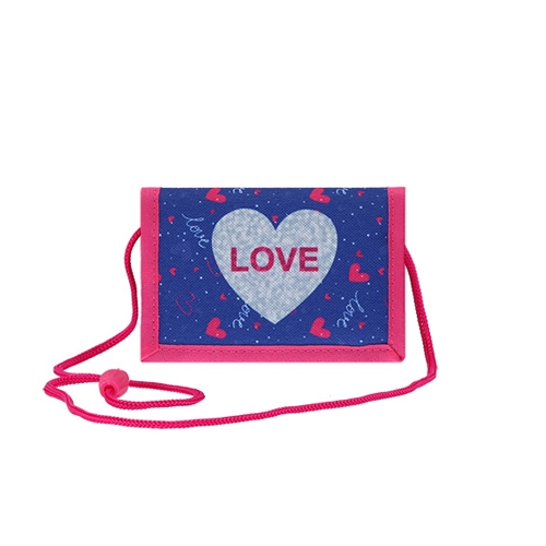 Detská peňaženka so šnúrkou - Love