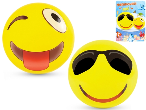 2asstd 50cm inflatable beach face design ball 24m+ in PP w/insert card