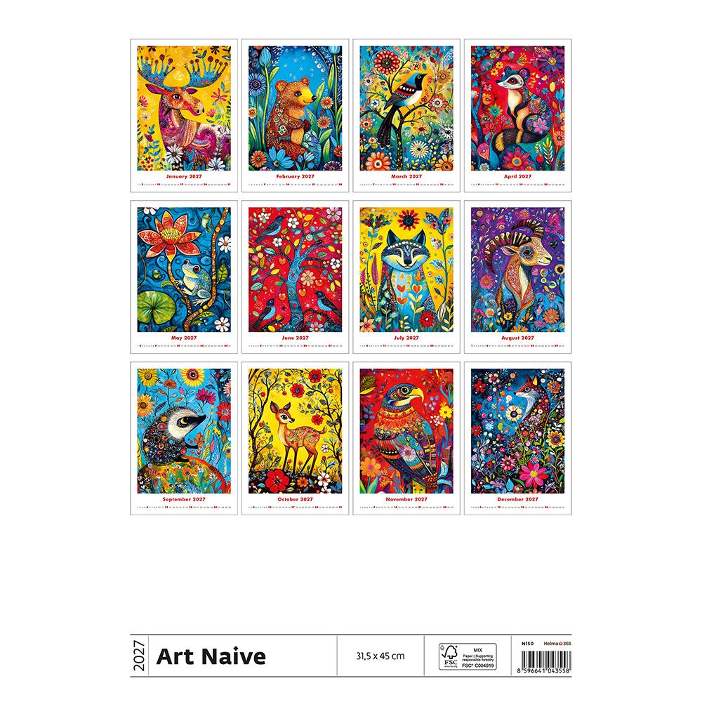 Nástenný kalendár 2027 Art Naive