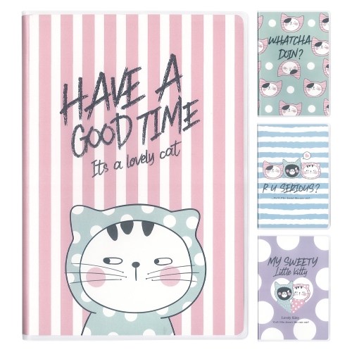 Ruled notebook A5 / 72 sheets B5 M&G with PVC cover (4 designs)