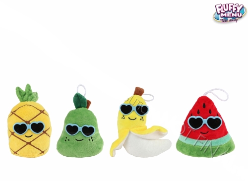 Fluffy Menu 4asstd 11-16cm plush fruit w/sunglasses 0m+ 12pcs in DBX