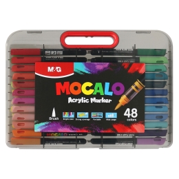 M&G MOCALO Acrylic Marker, brush tip - set of 48 colours