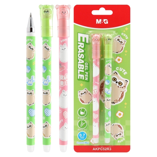 Erasable Gel Pen M&G iErase Soft Animals - Owl (0,7 mm) blue ink