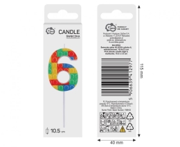 Cake candle - number "6" Blocks 10,5 cm (1)