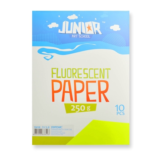 Decorative paper A4 Fluo yellow 250 g, set of 10 pcs