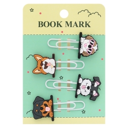 Ozdobná spona /záložka Dog 7 cm (sada 4 ks)