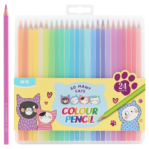 M&G So Many Cats Square Crayons - Set of 24 colors