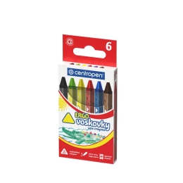 Voskovky trojhranné CENTROPEN 9531/6 priem. 10 mm, vyprateľné, žiarivé farby