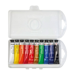 Tempera colors in a tube of 12 ml, 10 colors (1)