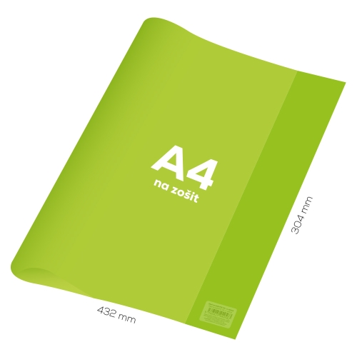 Cover for notebook A4 PVC 432x304 mm Neon Color - transparent/green
