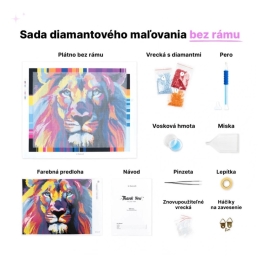 Diamantové maľovanie (bez rámu) - Farebný lev II (1)