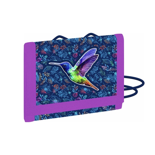 Children's textile wallet Hummingbird