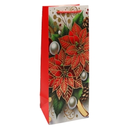 Darčeková taška na fľašu - vianočná 12x36x10 cm (mix /cena 1ks) (1)