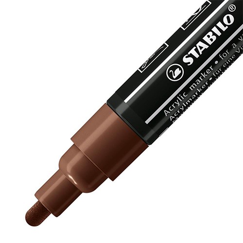 Akrylový popisovač STABILO FREE Acrylic T300 Okrúhly hrot 2-3 mm - hnedý