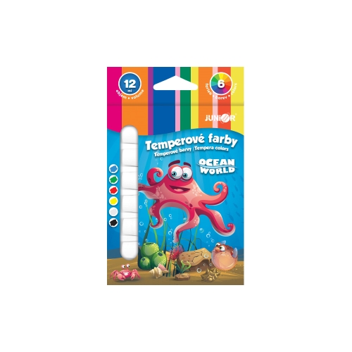 Farby temperové JUNIOR Ocean World 12 ml - sada 6 ks