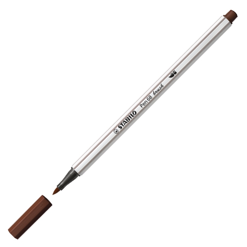 Marker with a brush tip for different line widths STABILO Pen 68 Brush, brown