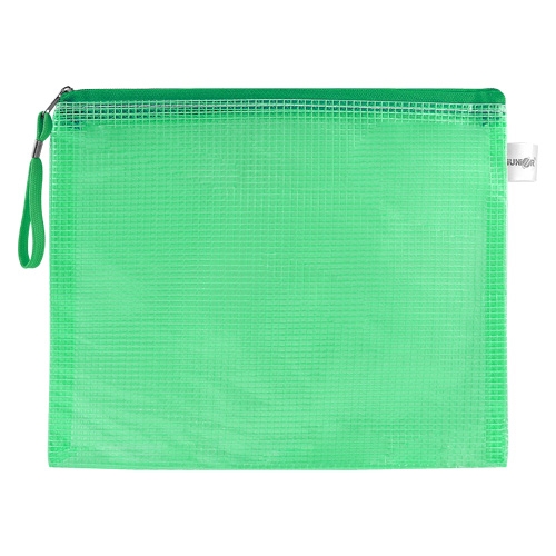 Sieťovaná obálka so zipsom PVC/A4, zelená