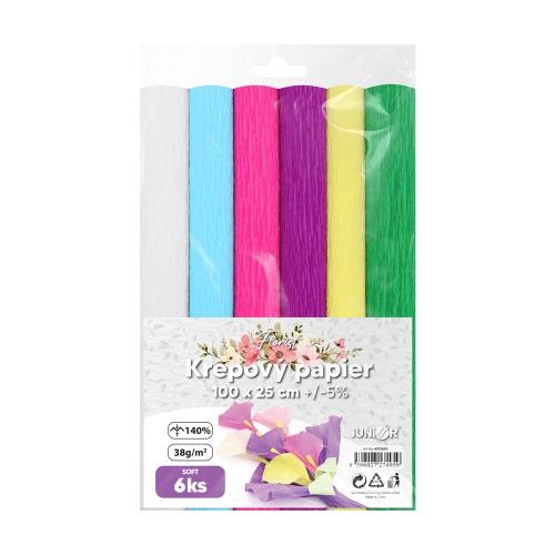 Crepe paper JUNIOR 100x25 cm SOFT Florist (set of 6)