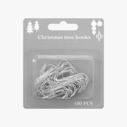 Christmas hooks - silver, set of 100