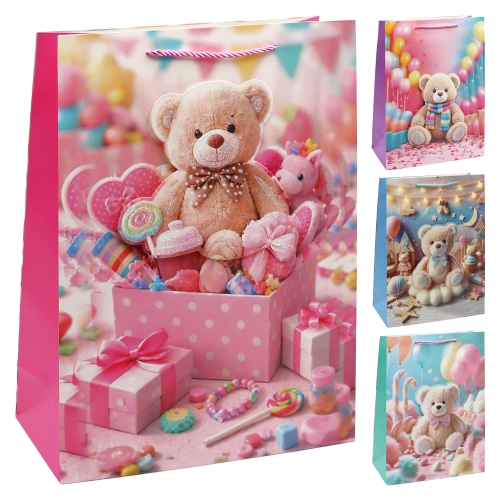 Darčeková taška 3D Bear 30x12x40 cm (mix /cena 1ks)