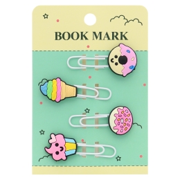 Decorative Clip / Bookmark: Donut & Ice Cream, 7 cm (set of 4)
