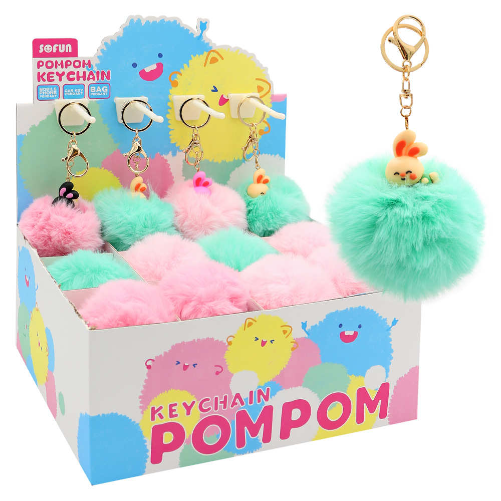 Kľúčenka /Prívesok JUNIOR PomPom Bunny (mix /cena 1ks)