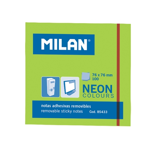 Blok lep MILAN NEON 76 x 76 mm zelený