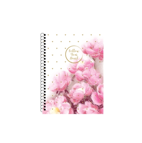 Ruled pad with spiral PP A4 60 sheets - Soft Romantic magnolia
