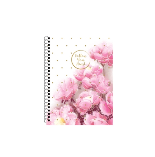 Ruled pad with spiral PP A5 60 sheets - Soft Romantic magnolia