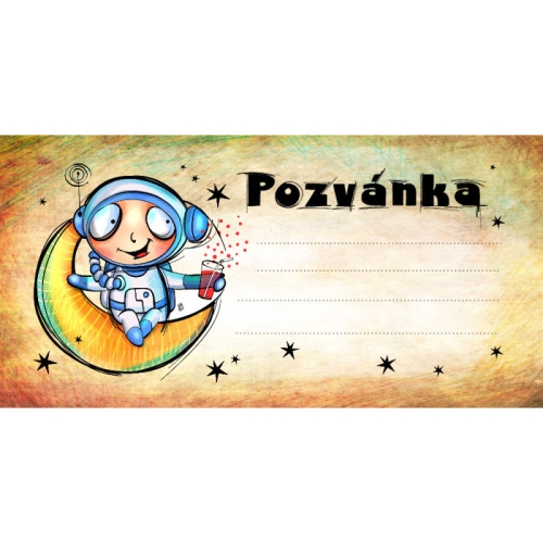 Children's party invitation - Spaceman, pack. 10 pcs