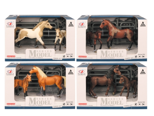 Zoolandia kôň s žriebäťom a doplnkami 4druhy v krabičke