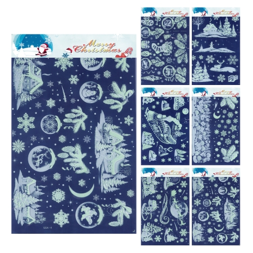 Christmas stickers 31.5 x 50 cm fluorescent 3D (mix of shapes)