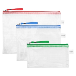 Obálka so zipsom sieťovaná PVC/A5, modrá (1)