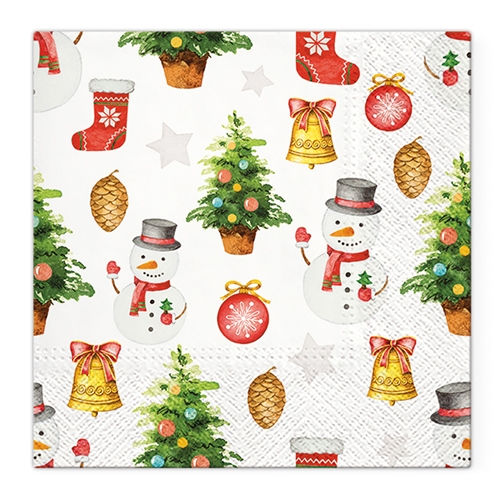 Obrúsky TaT 33x33cm Snowmen Pattern