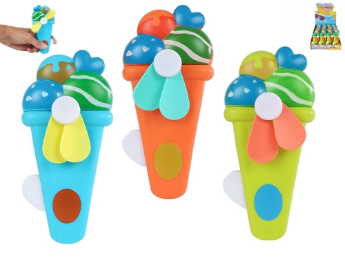 3asstd color (orange,green,blue) 14cm plastic ice cream w/fan 24pcs in DBX