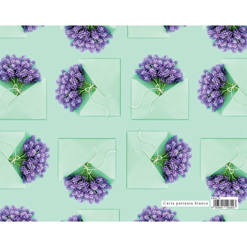 Gift wrapping paper GARDEN 70x100 cm - ties of purple flowers