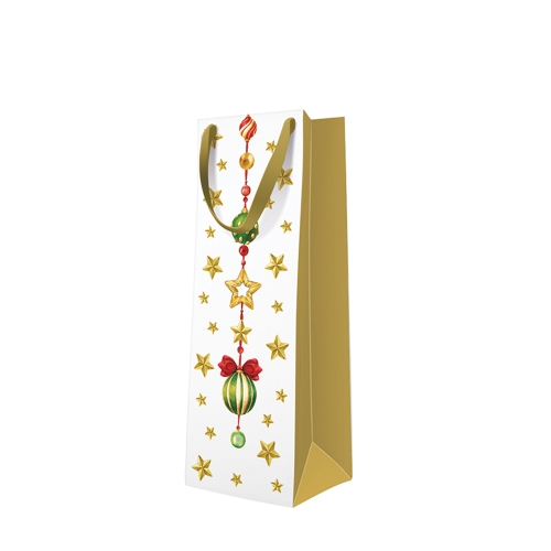 Darčeková taška - Adorned Ornaments, fľaša 12x10x37 cm