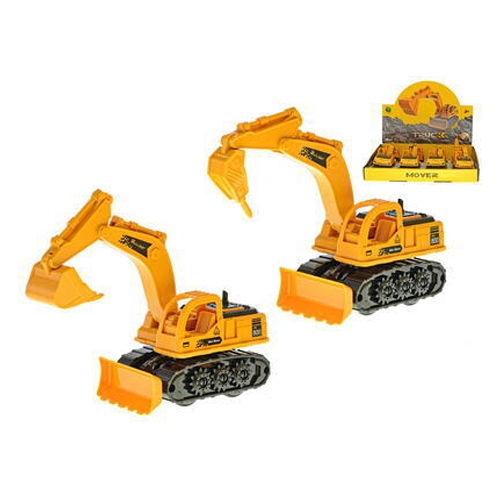 2asstd (w/digger, jackhammer) 18cm plastic friction powered excavator 8pcs in DBX